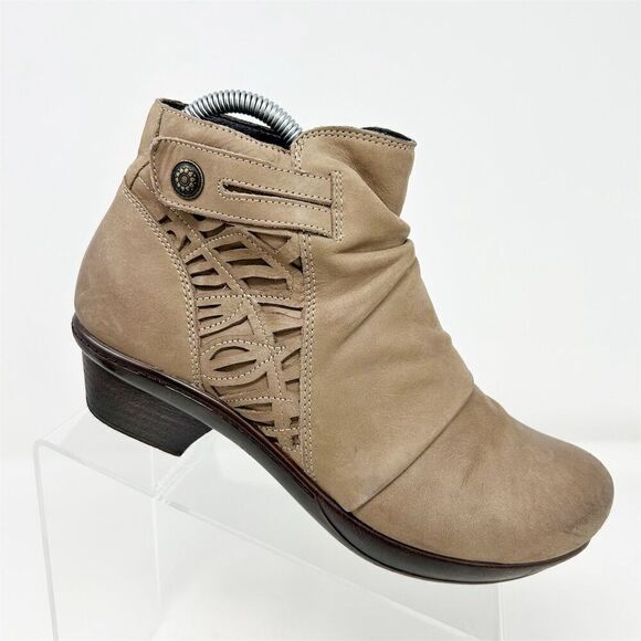 Abeo Women's Cadence Booties Size 8 Brown Slip-Resistant Block Heel - Picture 1 of 15